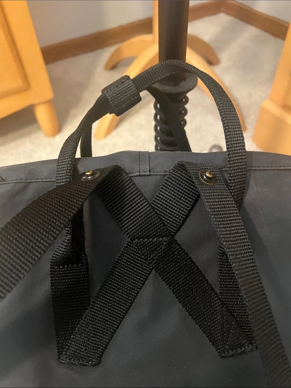Fjallraven Kånken Black Backpack with Red Logo